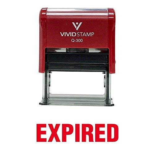 Vivid Stamp Expired Self Inking Rubber Stamp (Red Ink) - Large - Image 2